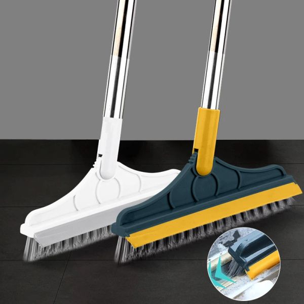 Spazzole a pavimento rotanti spazzola per spazzole maniglia lunga finestre Squeegee setola rigida scopa posa 2in1 per la pulizia della fessura del pavimento della cucina del bagno cucina