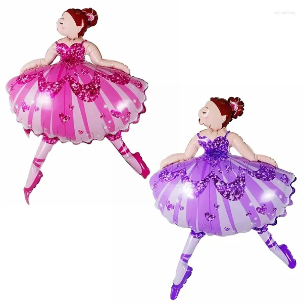 Party Dekoration Sparkles Ballerina Ballett Tänzer Mädchen Folie Heliumballons Girl Happy Birthday Dekorationen Air Globos liefert Kinderspielzeug