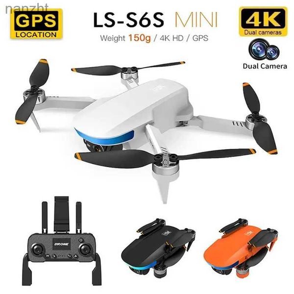 Drones New S6S Mini G Drone 4K Professional Dual HD EIS Câmera Fluxo óptico 5G WiFi sem escova dobrável quatro helicópteros RC Helicóptero Toy Drone WX