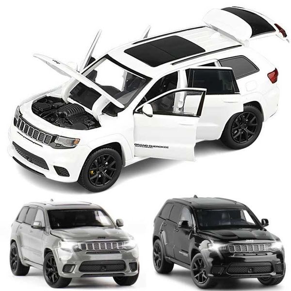 Diecast Model Cars 1/32 Jeep Grand Cherokee Speedway Hawk Jackiekim Diecast Mini Toy Model Soun Car Sound и Light Series Giftsl2405