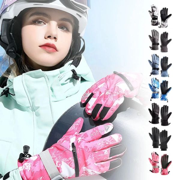 Handschuhe Touchscree Ski Handschuhe Frauen Frauen warm winddichtes Wanderwanderungs Ski -Skateboard -Snowboardhandschuhe Schneemobilhandschuhe Hand wärmer
