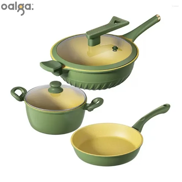 Set di pentole per pentole per la pentola pentola pentola per cucina induzione set universale cucina non stick cucina