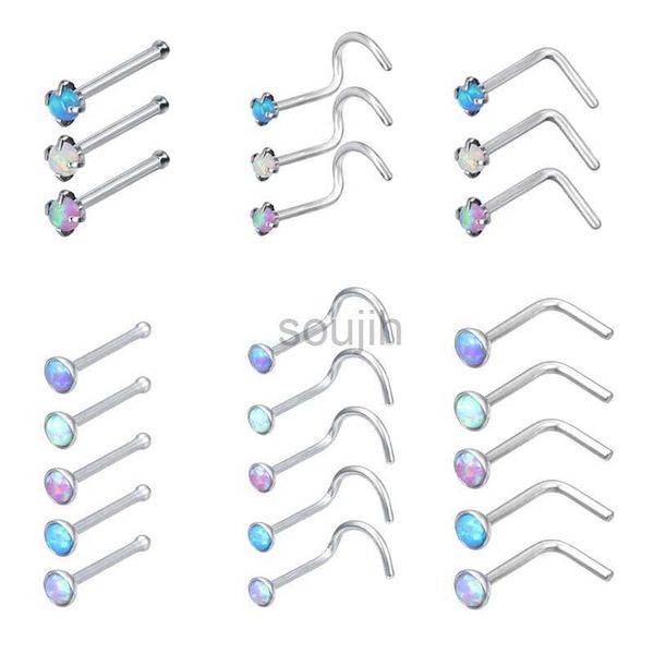 Body Arts ZS 20G Opal Stone Nose Studs Piercing Set для женщин из нержавеющей стали ноздри.