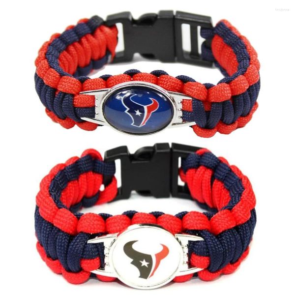 Pulseira 18 mamão de gado de futebol de 25 mm de vidro de 25 mm Paracord Paracord Sobrevivência de corda Sports Bangles Sports Diy Jóias