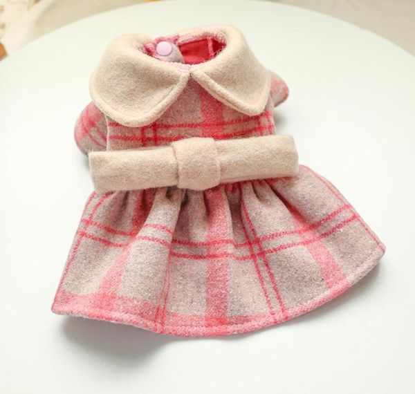 Roupas de cachorro de inverno vestido de boneca rosa animais de estimação roupas quentes para cães pequenos cães gatos casaco jaquel cães cães de suéter novo 2010317700236