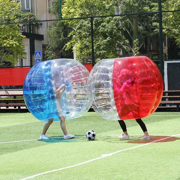 Kostenloser Shing aufblasbarer Blasenfußball Zorb Ball 1,2 m 1,5 m 1,7 m Pumper Ball 100%TPU -Material aufblasbarer Bubble Football für Erwachsene 240429