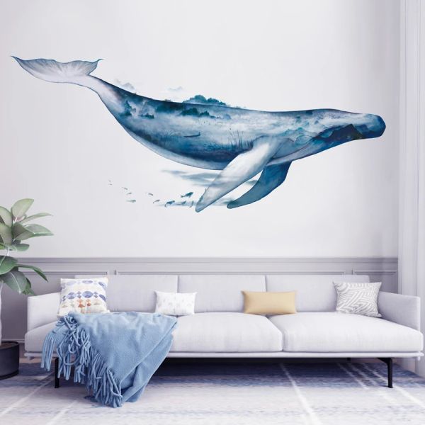 Adesivi creativi adesivi da parete della balena marina