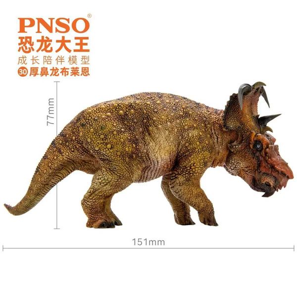 Diğer Oyuncaklar PNSO 30 Kalın Nozlanmış Ejderha Resim Ceratopsian Dinozor Model Toplayıcı Hayvan Yetişkin ve Çocuk Triceratops Oyuncak Noel Hediyesi240502