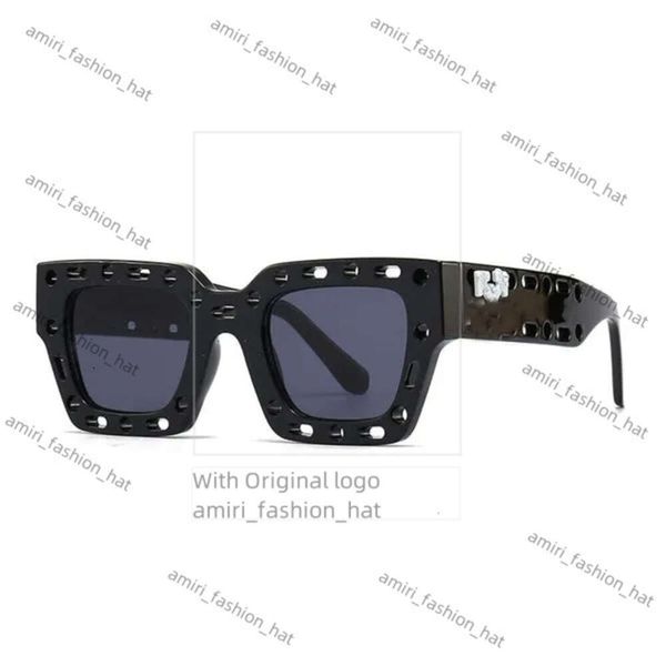 Designer de homens com óculos com os óculos de sol W Square InseRends Greindsles Sunglasses Modern Mirror Hollow Frame Sunglasses Off Whitesun Glasses 1465