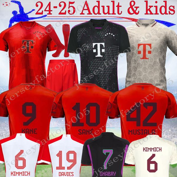 24 25 версии игрока Bayern de Ligt Soccer Jersey Man Mane Joao Cancelo Kane Musiala Kit Sane Coman Gnabry Davies Muller Muller Munich 2024 Away Kid