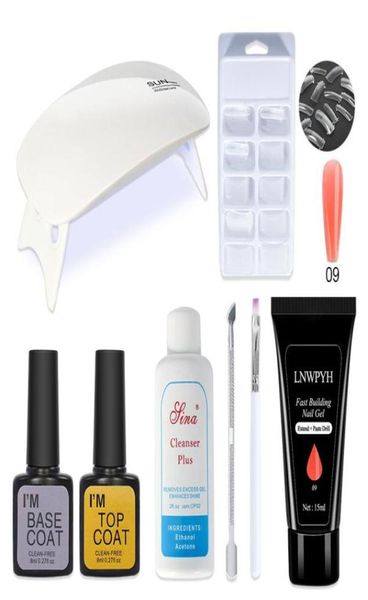 Kits de arte unhas conjunto de manicure kit de gel de gel de uv lâmpada led falsa extension construtora de camada superior polimento de acrílico Lacquer7388371