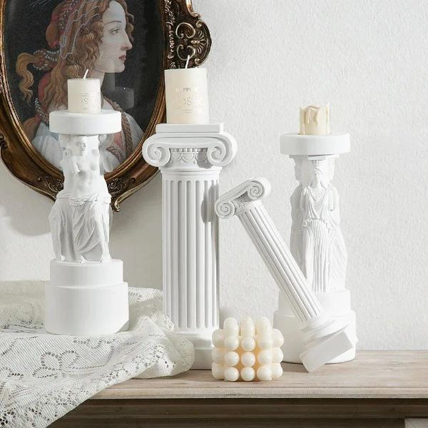 THOTHS ROMAN PILARAR Statues Colonne greche Candele Holder Resin Candlestick Stand Tavolo da matrimonio Decorazione Casa DECORATIVA DEL GARDENE Figura