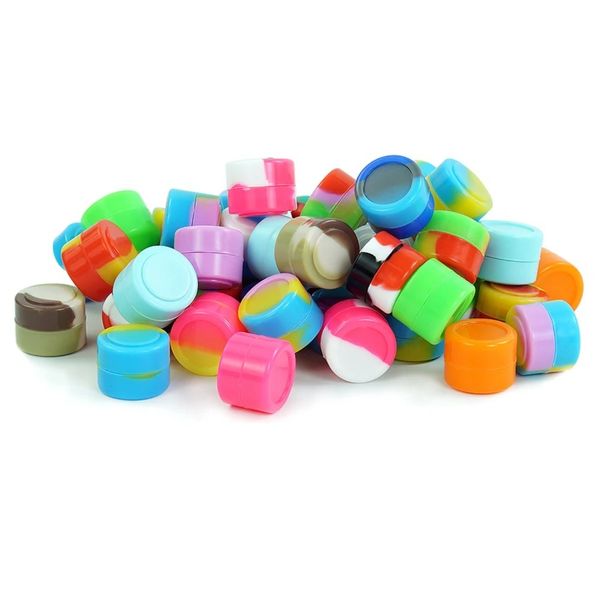 Accessori per fumo di cera in silicone rotondo Accessori per fumo antiaderente erbe secche barattoli FDA SILICON Scatola vapore per cere d'olio concentrato Contenitori di olio 100pc/lotto