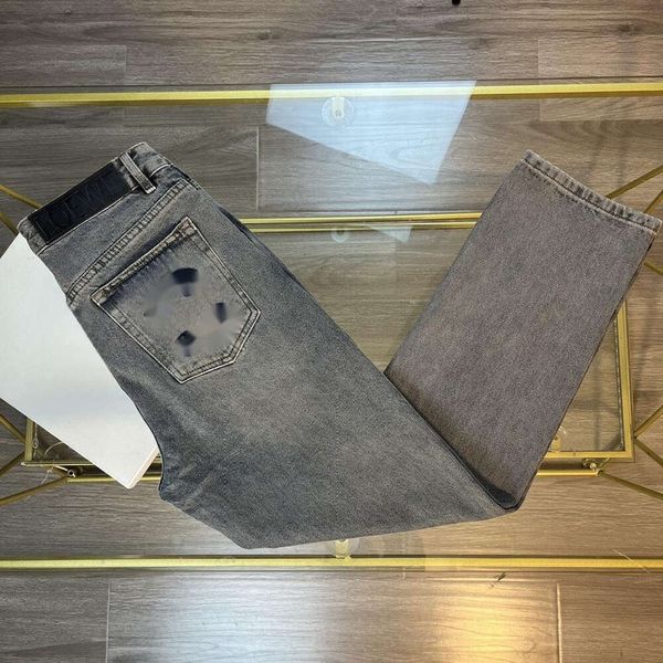 Jeans jeans loewew designer modalità di moda corretta lettera top lettera ricamo autunno/contatore invernale sincronizzato nuovo prodotto industria pesante jeans lavati