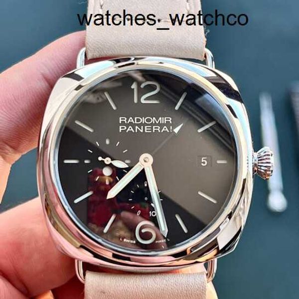 Yarış bileği saat Panerai Radiomir Serisi Mekanik İsviçre Saat Takvimi Erkekler İzle 47mm Otomatik Mekanik On Günlük Zincir PAM00323