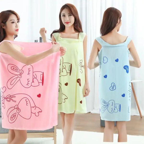 Handtücher Kaninchen Love Badhandtuch Bademantel Weiche Schlinge Wickel Brustfaser absorbierende tragbare Badetuch, die Frauen sexy Pyjama getragen werden kann