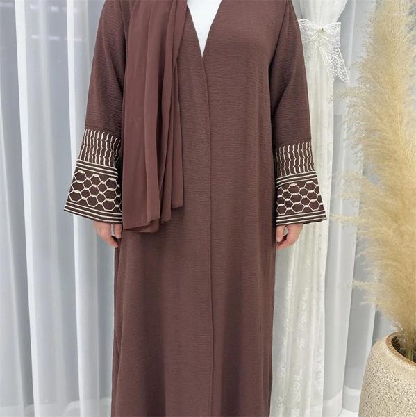 Abbigliamento etnico ricamo Abaya Dubai Kaftan Women Muslim Kimono Cardigan Islamico Jalabiya Arabo saudita Maxi Dress Eid Ramadan Djellaba