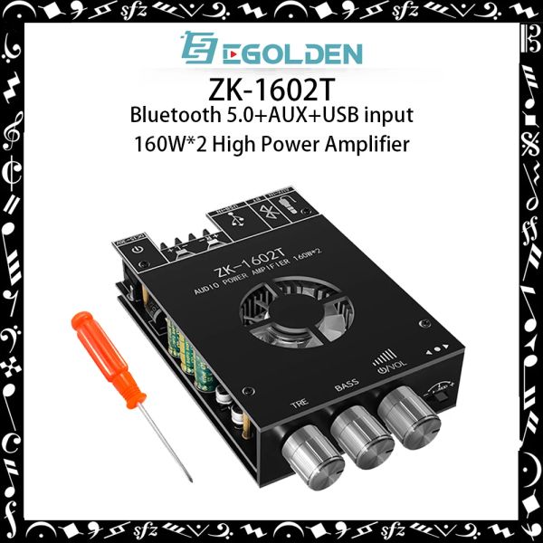 Усилитель egolden zk1602t Bluetooth -модуль усилителя мощности TDA7498E Высокий бас -регулировка Bluetooth Audio Netulare.Нет журнала