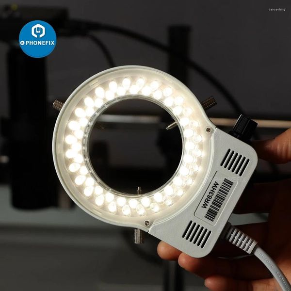 Lâmpada de luz da câmera industrial 56 LED Ring Illuminator Lamp 0- Círculo ajustável para iluminação de visão de máquina