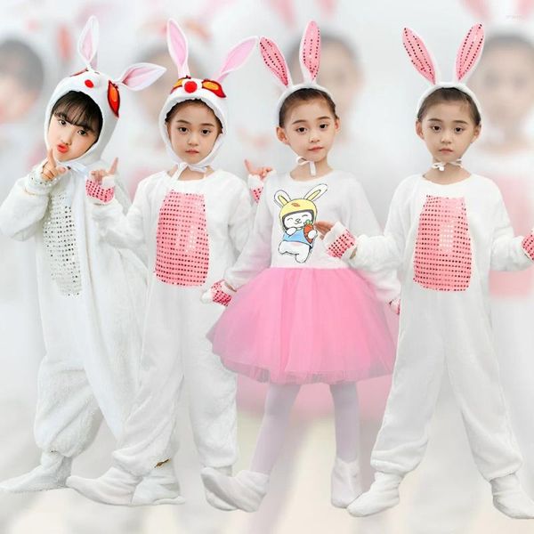Roupas de roupas de 1 de junho de performance infantil de criação de animais brancos de dança de jardim de infância de jardim de infância