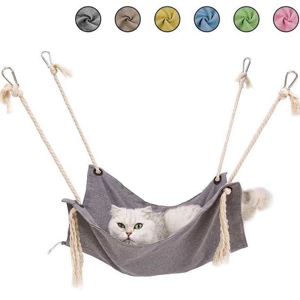 Camas de gato móveis gatos penduram camas de pet -gaiola cama de rede para gatinho assento pendurado no sofá de gato interno montado na cama de gato durável kitty ninho almofada