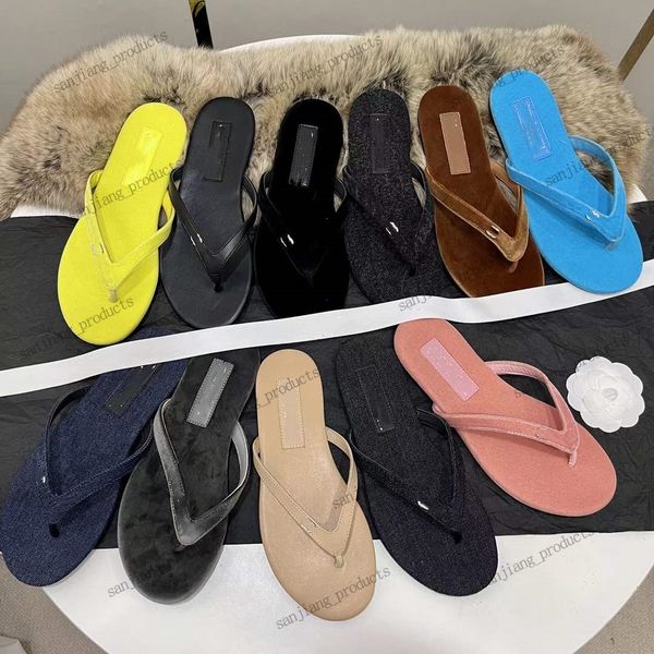 Sandálias planas de designer feminino Puro Veludo preto Flip-flops Flips Band Band Sandals Tamanho 35-41 com bolsa de poeira Paris Slides de luxo com fivela de diamante