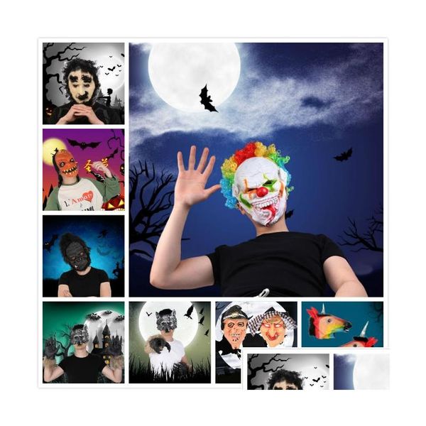 Máscaras de festa 24 estilos engraçados máscara de terror assustador Halloween Ano novo do dia
