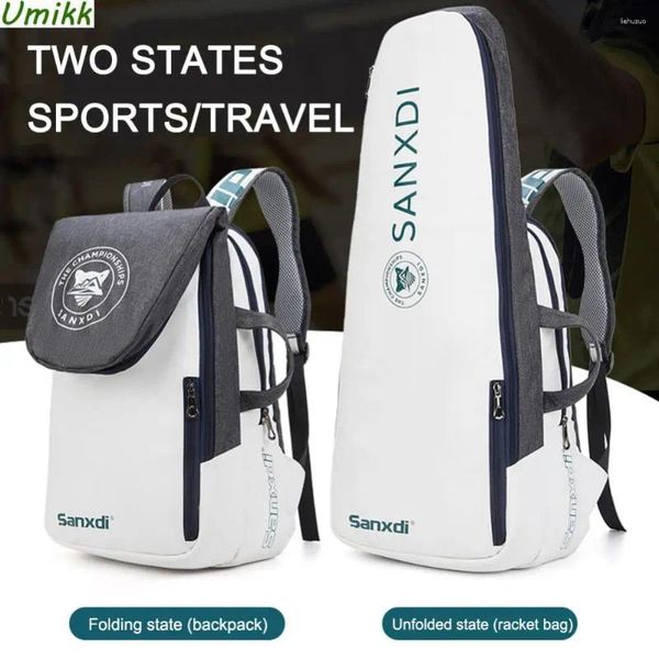 Sırt çantası 3 raket tutuyor badminton çanta tenis/pickleball/badminton/squash sporları için su geçirmez squash raket
