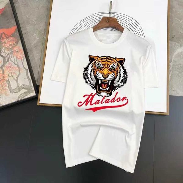 Erkek Tişörtler Lüks Tasarım Erkek T-Shirt Tiger Baskı Pamuk Pamuk Giysiler Büyük boyutlu Moda Üstleri Erkek Tişörtler Fr Nakliye T240505