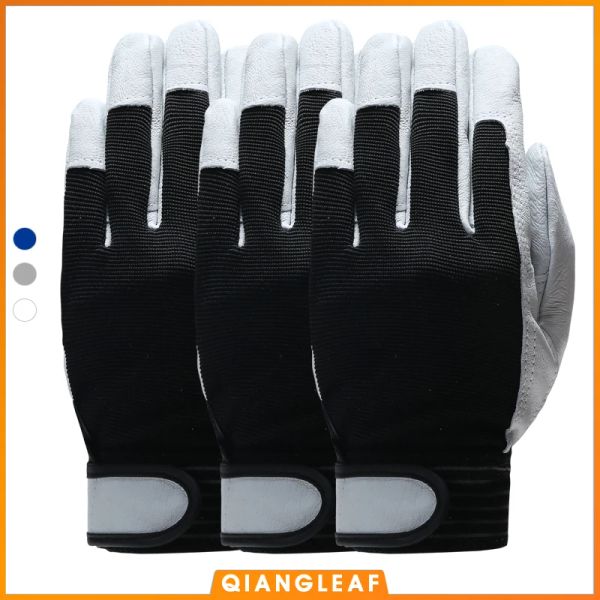 Handschuhe Qiandleaf Leder Industriesicherheit Handschuhe Wearresistant Safe Protect Working Handy Gloves Männer Sommer atmungsaktives Großhandel 3pairs 508