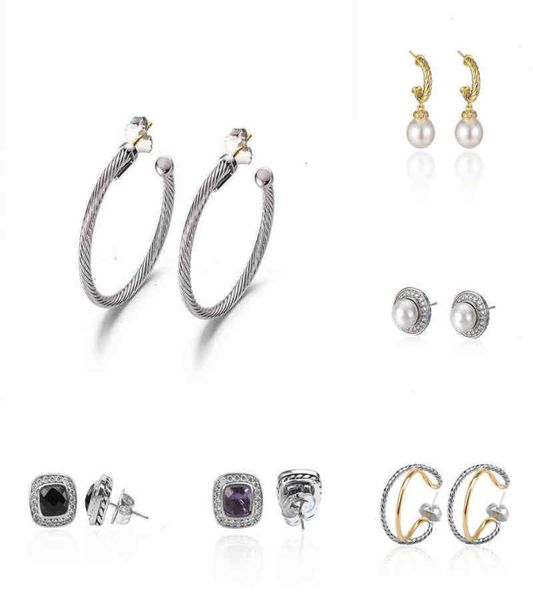 Brincos de ouro e pérolas jóias de anel de orelha jóias femininas ed breetring women white ouro prata prata versátil banhado n4357060