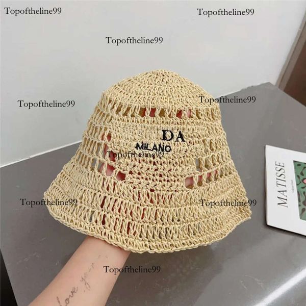 Cappelli di paglia Wide Designer BRIM Caps a mano Lettere ricamate intrecciate Donne Summer Beach Strawhat Adatto per bocchette da viaggio Raffia P Hat bucket Hat Edition Original Edition