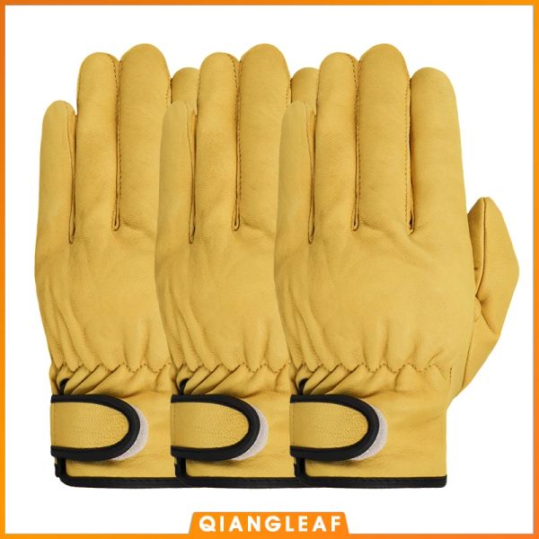 Guanti qiangleaf 3ps 3pcs spedizione gratuita di protezione della vendita calda da uomo guanti sottili pecore in pelle di sicurezza lavoro guanti guanti all'ingrosso 520my