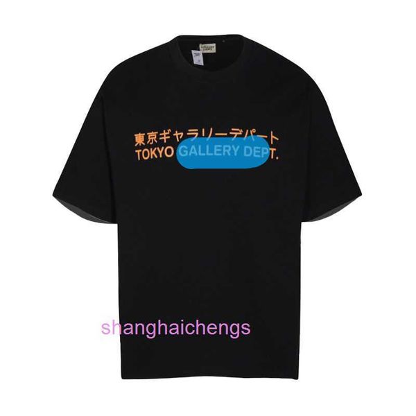 Erkekler Galieriy Deitp T-Shirts Yeni Tokyo Özel Japon Köpüklü Pembe Sıcak Damgalama Baskı Kısa Knapılı Saf Pamuk T-Shirt Kısa Kollu