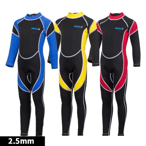Ternos ternos de mergulho mangas compridas meninos garotos garotos de mergulho de neoprene de 2,5 mm