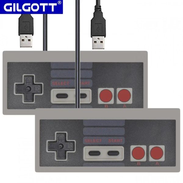 Fareler 2pcs NES USB PC için Bilgisayar İçin USB Joystick Kablolu NES Game For NES Game USB Conroller Oyunu Joypad