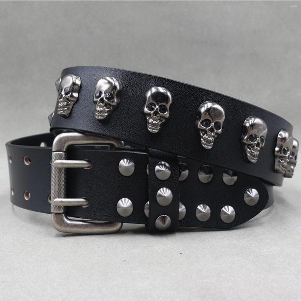 Cinto cinturão cinturão cravejado de homens para homens mulheres genuínos de couro punk de alta qualidade cowgirl