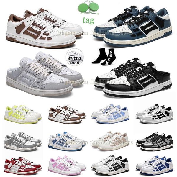 2024 Sapatos de ossos novos sapatos casuais Run Shoes Black Luxury Nylon Sapatos casuais tênis de couro Blue Dhgate Designer Skate Skate ao ar livre Treinadores de sapatos de designer de sapatos