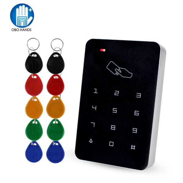 Controller di accesso standalone di scheda con portachiavi 10pcs EM RFID Access Control KeyPad Digital Pannello Digital Reater per Sistema di blocco delle porte