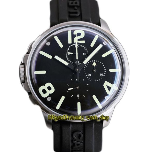 45mm U19041 Japão Miyota Quartz Movimento de cronógrafo masculino Resenam o mostrador preto 316L Aço inoxidável Caixa de borracha preta Eternity2463783