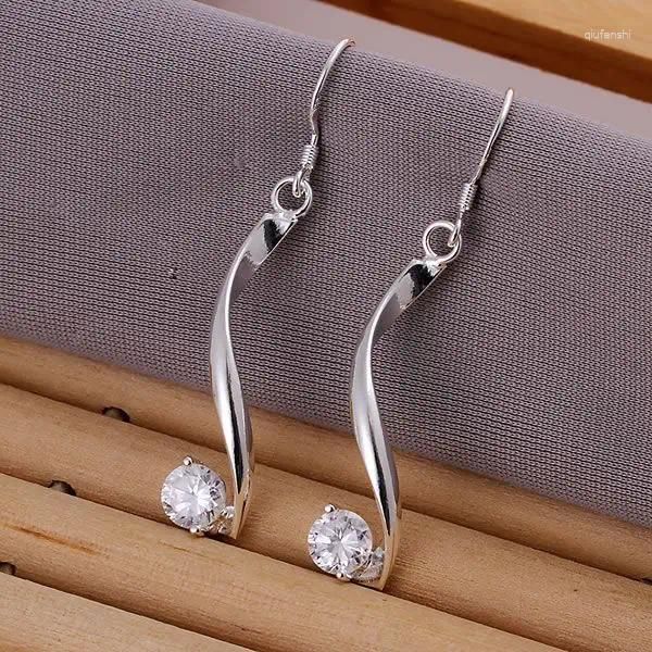 Dangle Ohrringe verdrehte weiße Stein für Frauen Großhandel Charme Weihnachtsgeschenke S925 Sterling Silber Color Fashion Schmuck E185