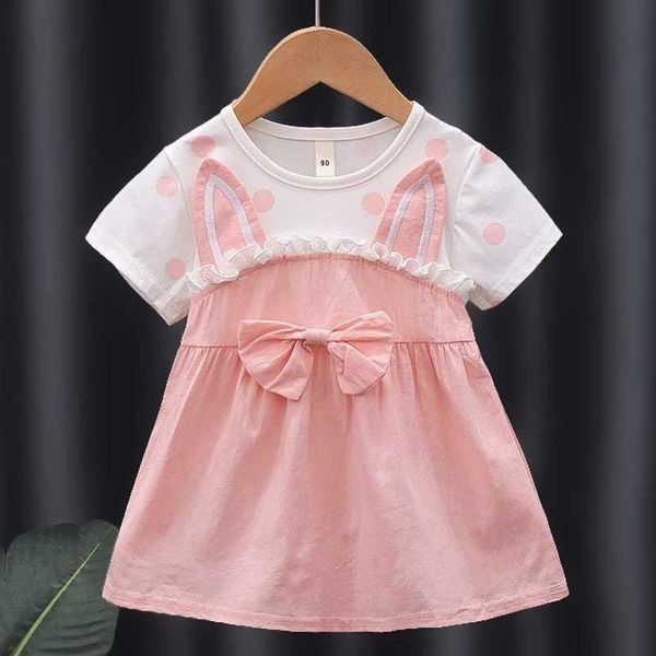 Vestidos de menina para criança vestido de garotão desenho animado orelha de rabisinha princesa fantasia bow birthday vestido de menina menina