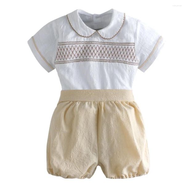 Set di abbigliamento da 6 mesi e 4 anni outfit estivo per bambini con cortometraggi 2 pezzi di vestiti spagnoli in cotone bambino in cotone boutique quotidiano