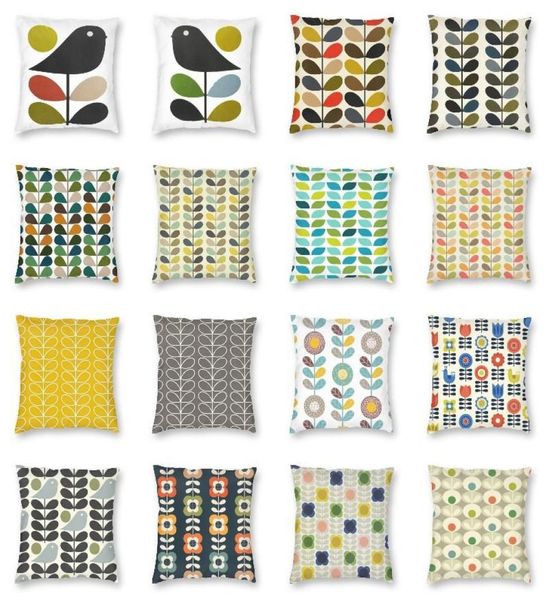 Kissendekorative Kissen Orla Kiely Multi Stiel und Vogelkissenbedeckung Skandinavisches Blütenbodenhülle für Wohnzimmersofa Pillowc4888642