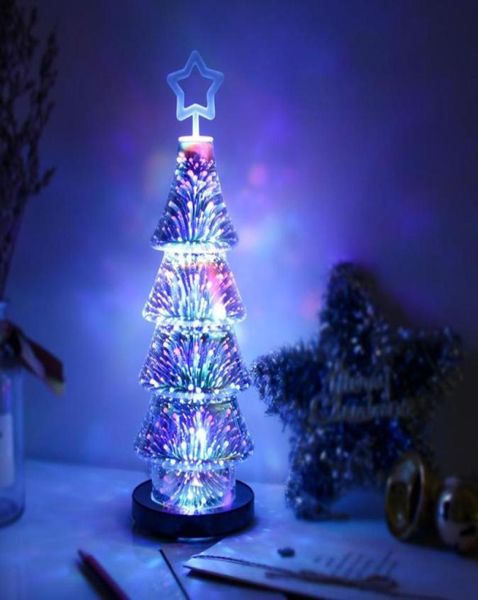 Christmas 3D Efeito Fireworks LED LEVEND LIGHT CRASSE TRUSE TABELA DE TRUSELHA USB SHOTECASE DE SHOPECASE DO HOME TREE4211388