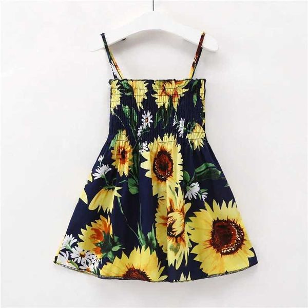 Vestidos de menina vestido de bebê vestido de verão crianças sem mangas vestidos meninas impressão de algodão vestido de princesa floral crianças roupas casuais