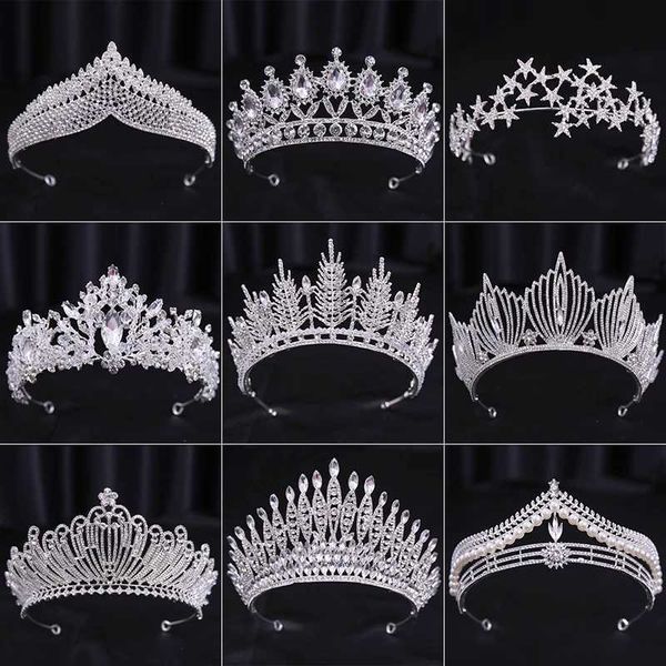 Bandas da cabeça ITACAZZO Bride Wedding Hair Decoration Silver Crystal Crown Alloy Moda feminina Atmosfera de ponta q240506