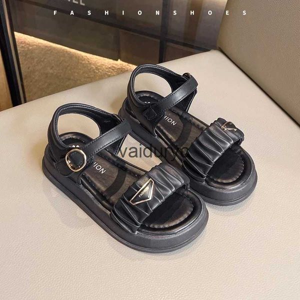 Sandals Childrens Elden Summer Summer Beach Shoes Boys and Girls Preschool Fashion 2024 Novo Anti Kick Soft H240506