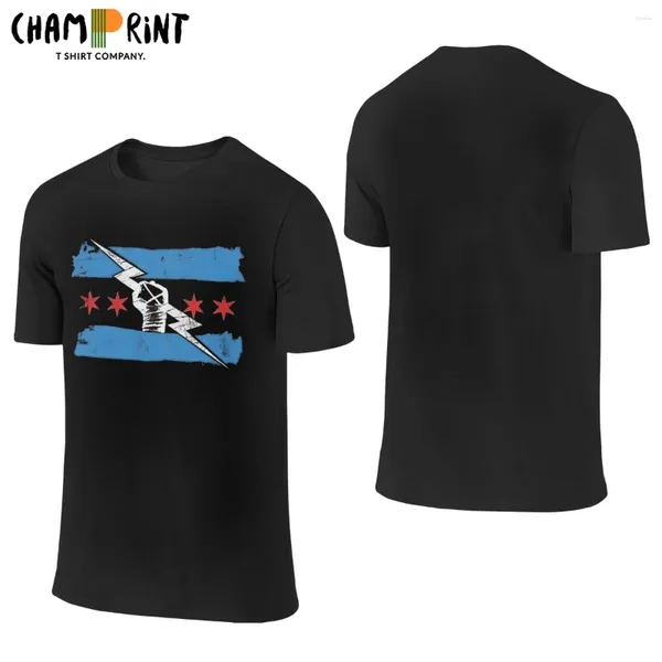 Camisetas masculinas homens cm punk no mundo camisa algodão tops engraçados com manga curta camisetas de pântano