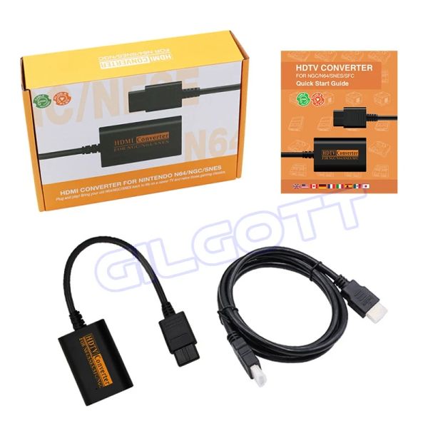 Cavi cavi HDTV Convertitore HDMI per Nintendo 64 N64 SNES SFC GameCube NGC Accetta AV e SV SVIDEO Ingresso 1080p